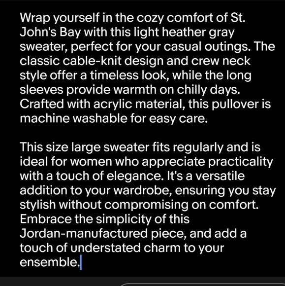 ST. John’s Bay Women's Light Gray Sweater Size Large - Picture 6 of 7